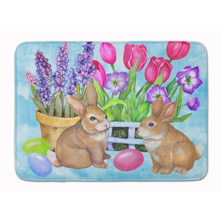Carolines Treasures New Beginnings Easter Rabbit Machine Washable Memory Foam Mat PJC1066RUG